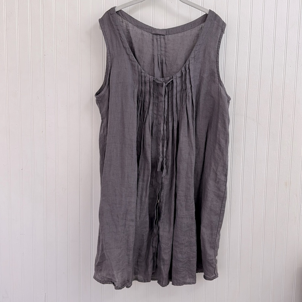 CP SHADES TUNIC / DRESS  100% LINEN  Lavender Gray Size Large  RARE STYLE/COLOR